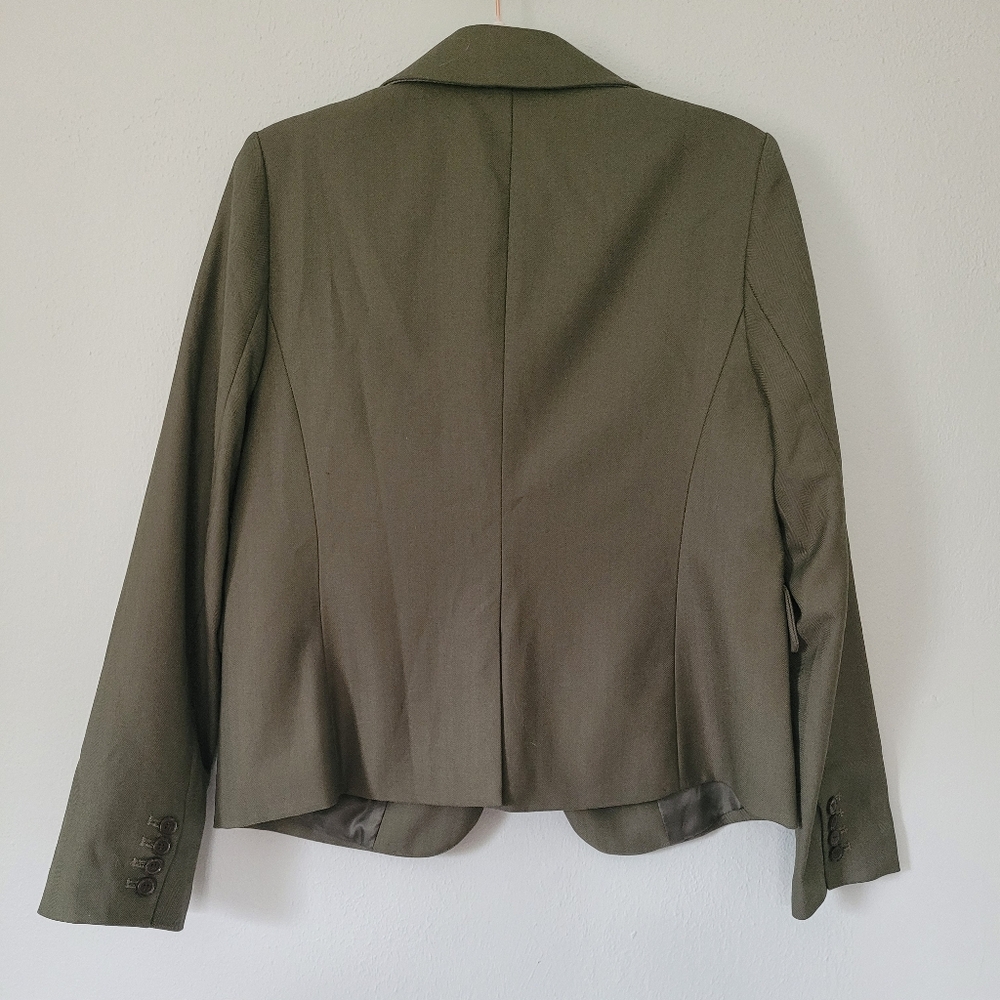 Women's Olive Green Tailored Blazer - Banana Republic - Size 6 - Picture 2 of 5